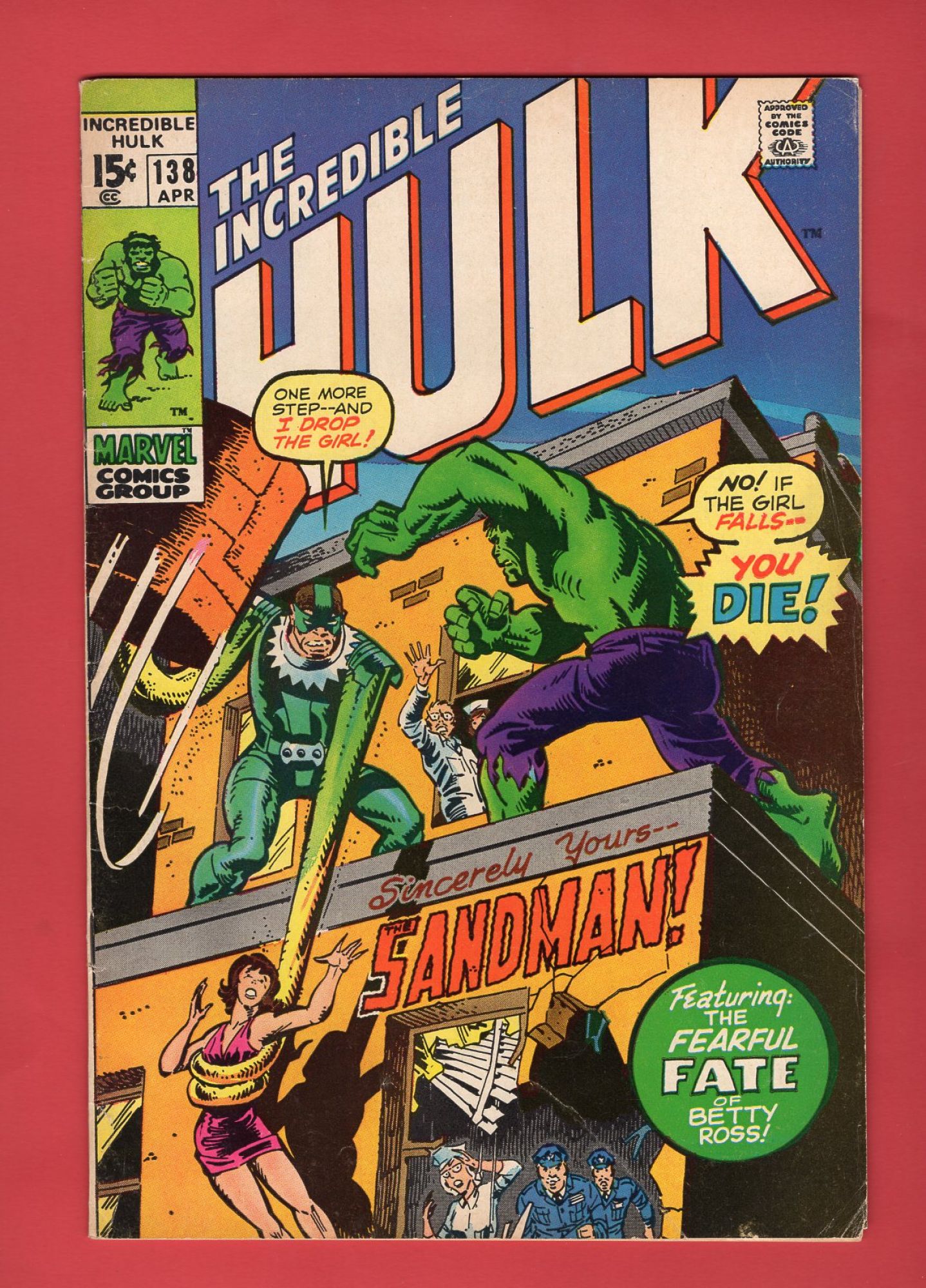 Incredible Hulk #138, Apr 1971, 5.5 FN-