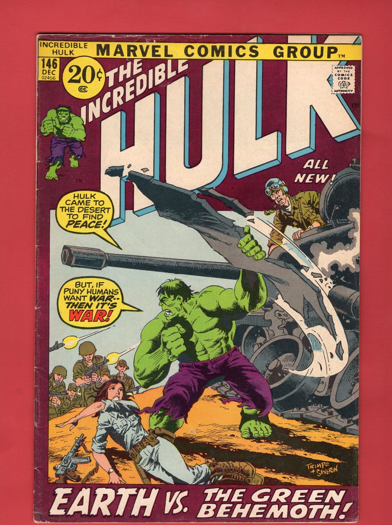Incredible Hulk #146, Dec 1971, 5.0 VG/FN