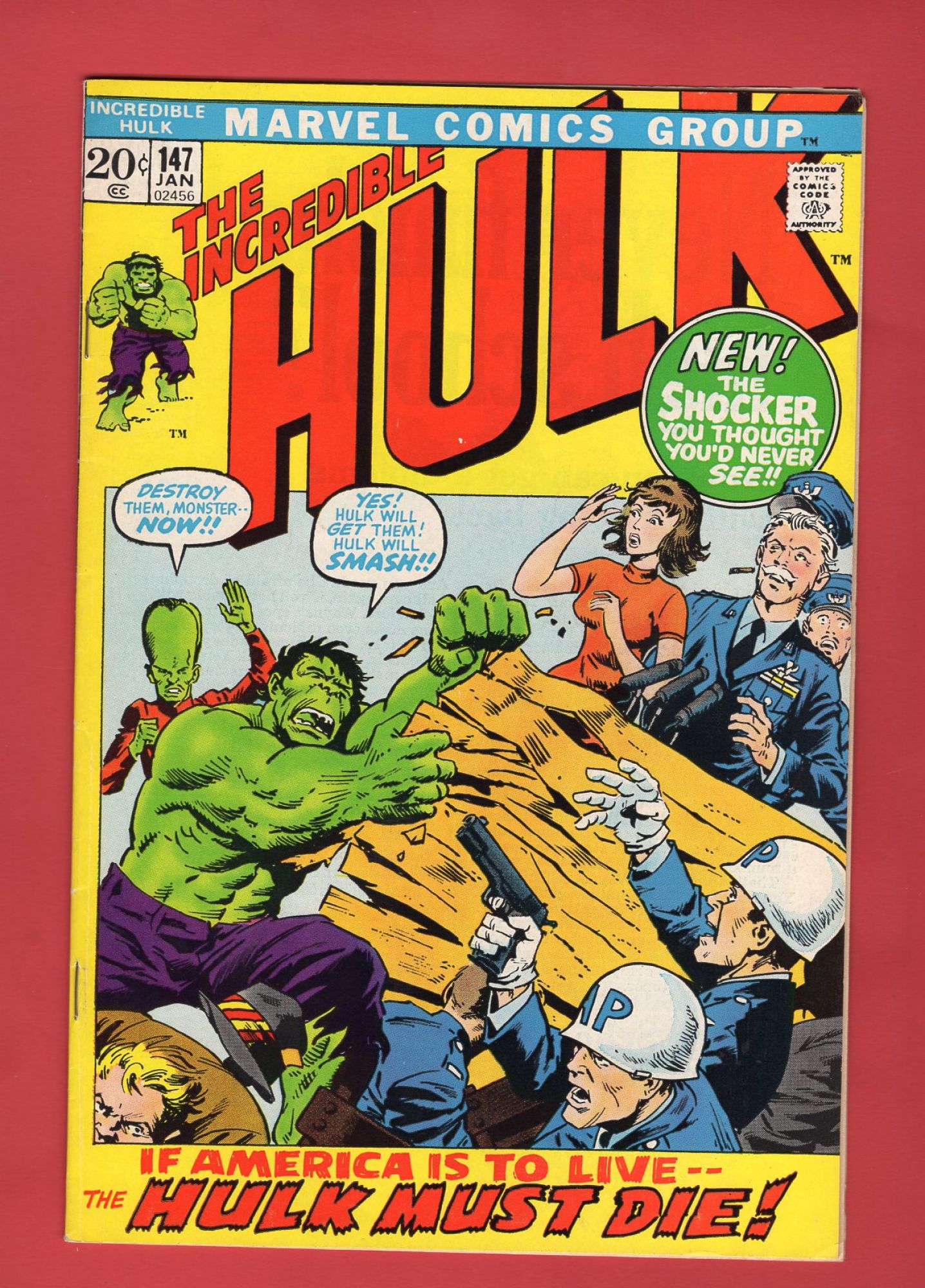 Incredible Hulk #147, Jan 1972, 7.5 VF-
