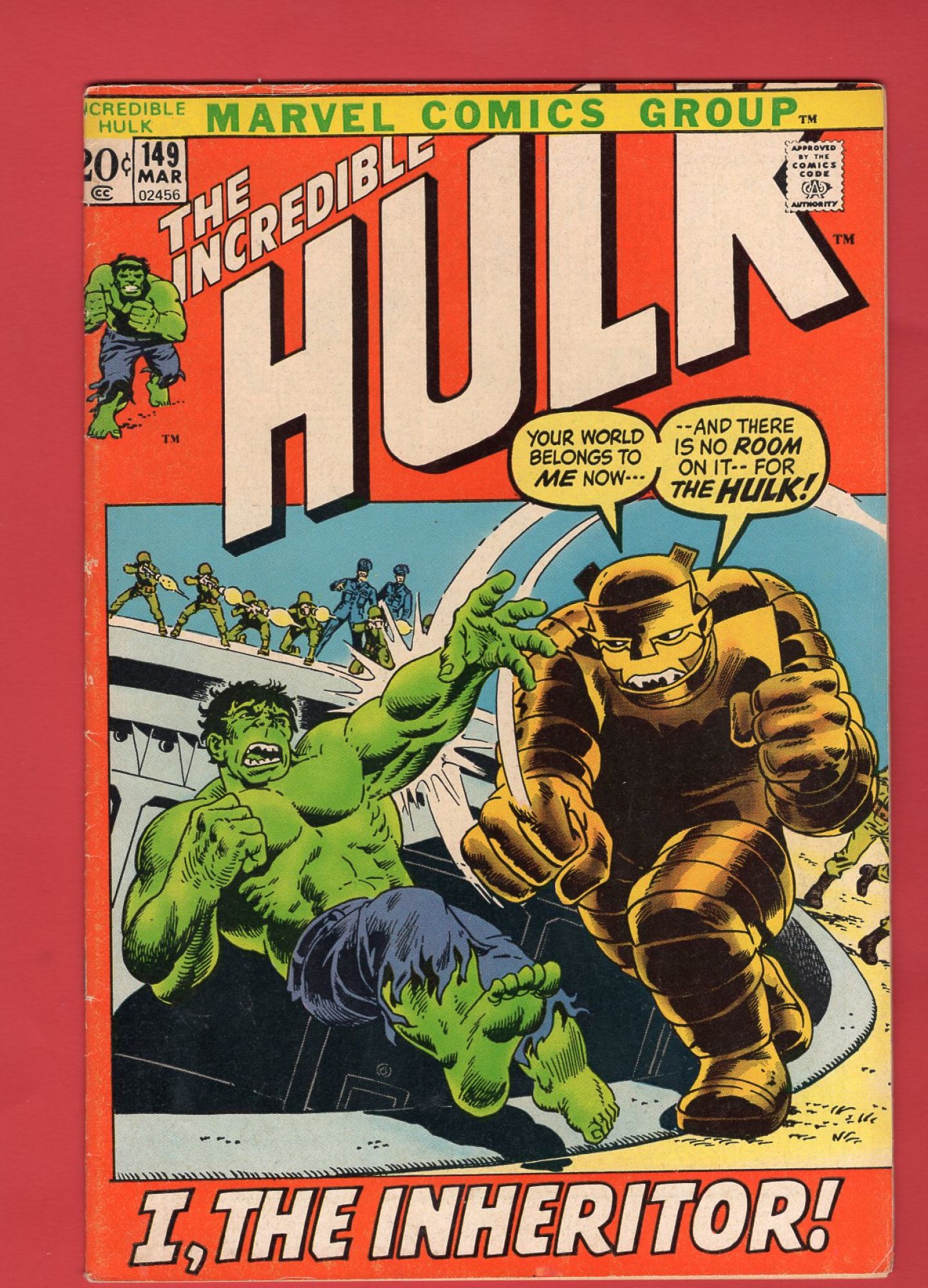 Incredible Hulk #149, Mar 1972, 4.5VG+