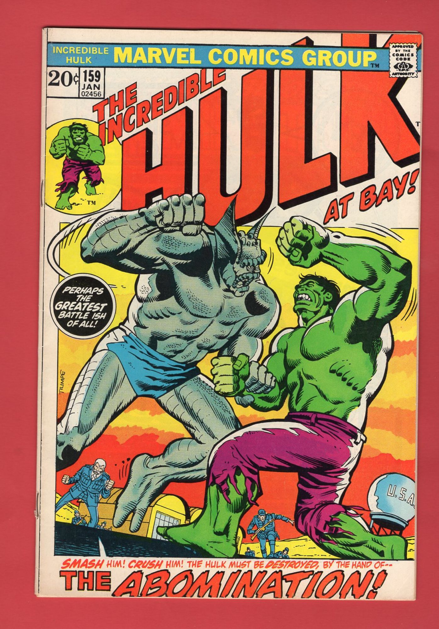 Incredible Hulk #159, Jan 1973, 6.0 FN