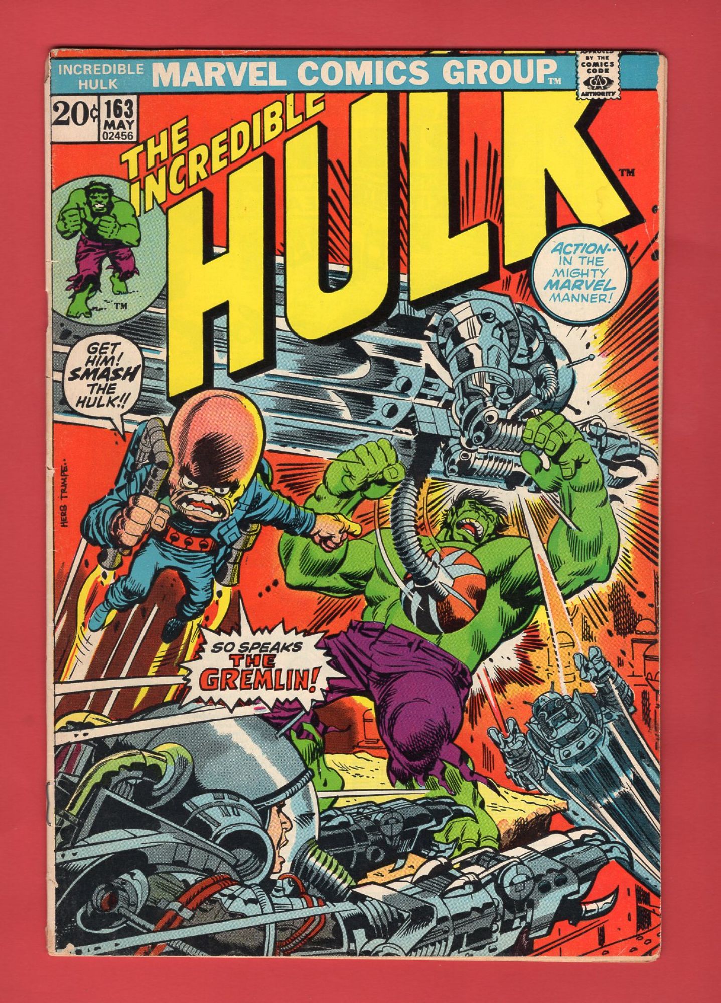 Incredible Hulk #163, May 1973, 4.5 VG+