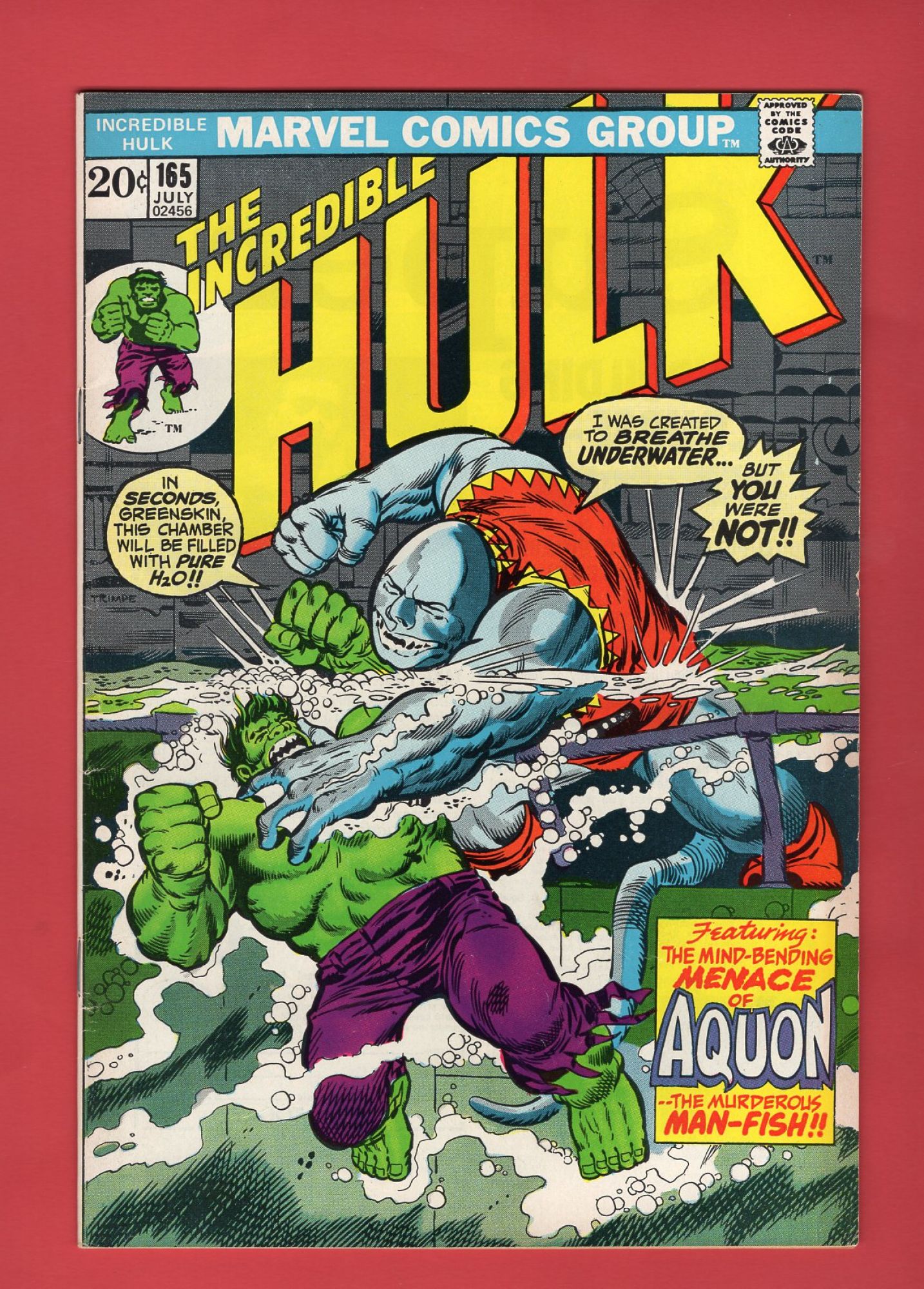 Incredible Hulk #165, Jul 1973, 6.5 FN+