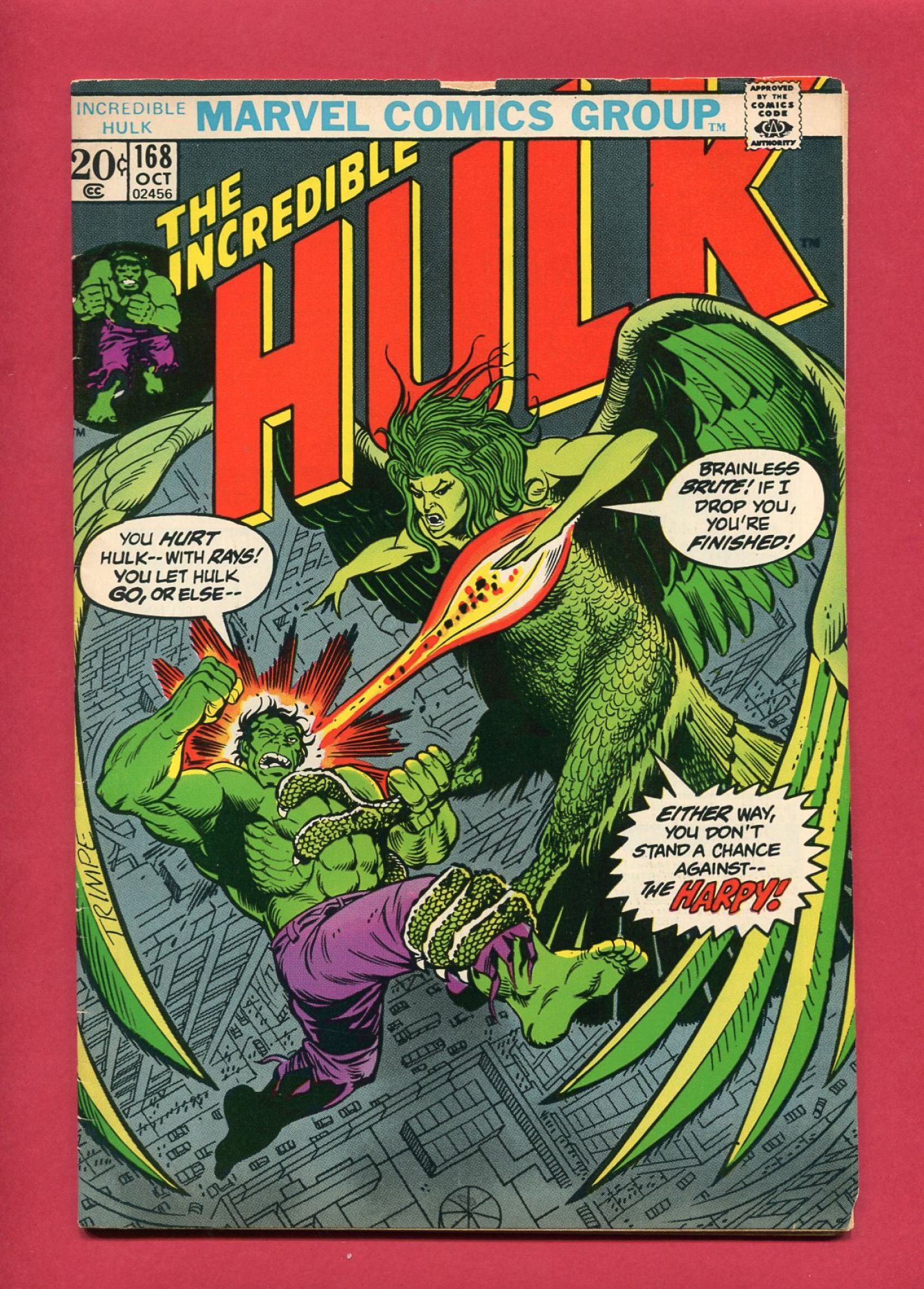 Incredible Hulk #168, Oct 1973, 3.5 VG-