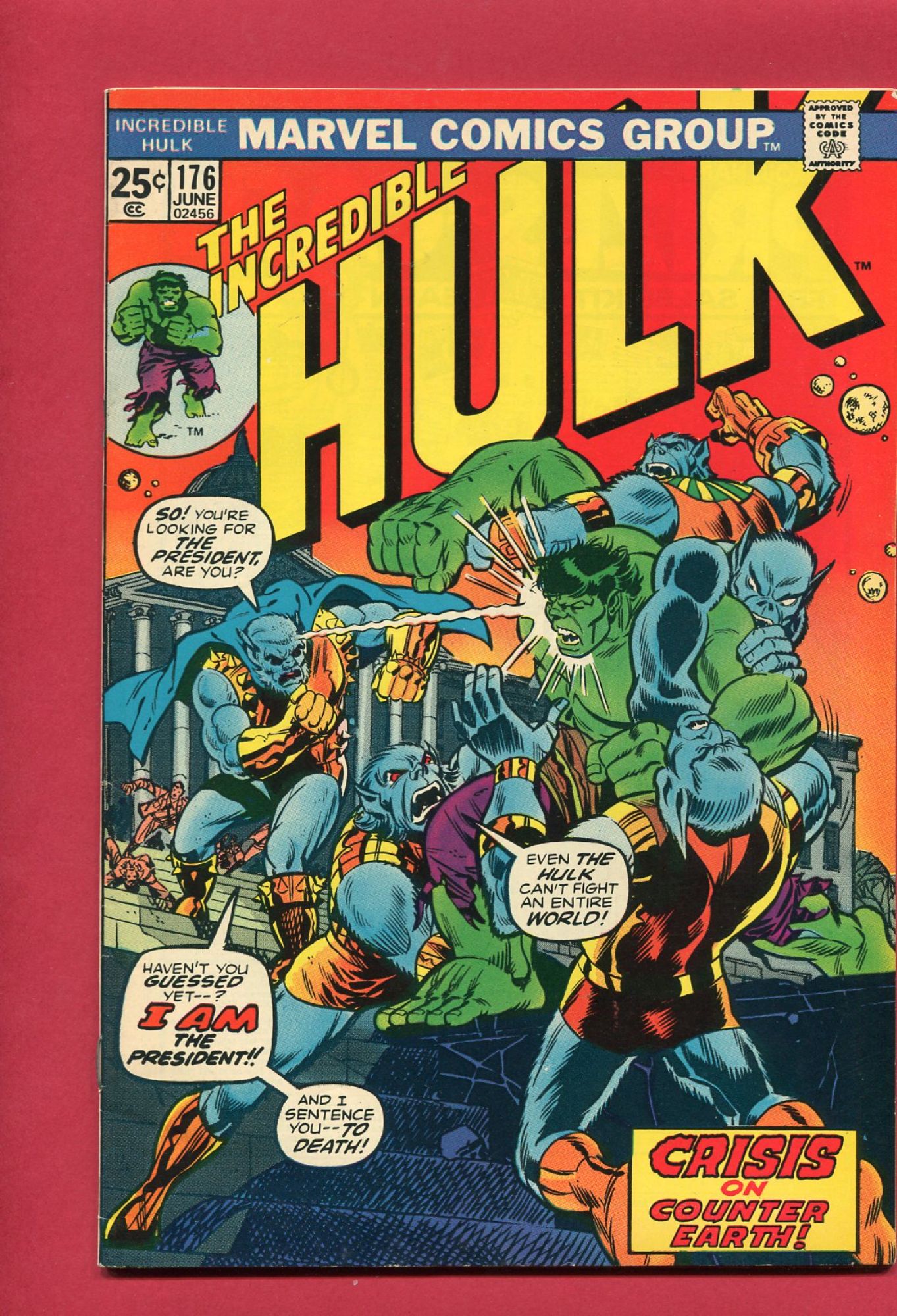 Incredible Hulk #176, Jun 1974, 7.0 FN/VF