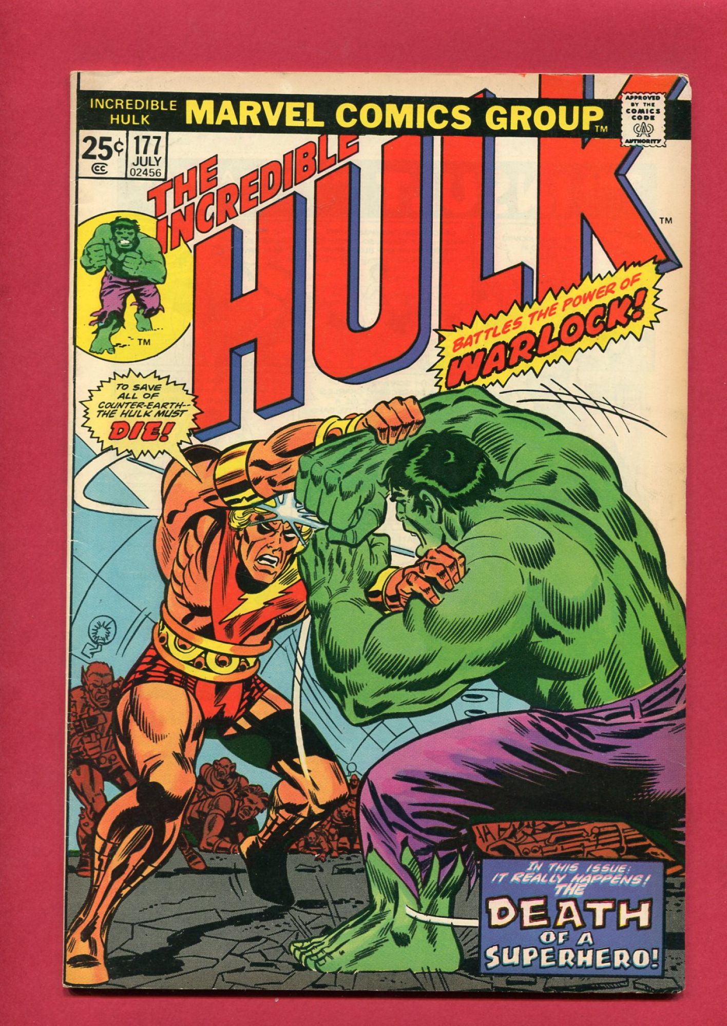Incredible Hulk #177, Jul 1974, 7.0 FN/VF