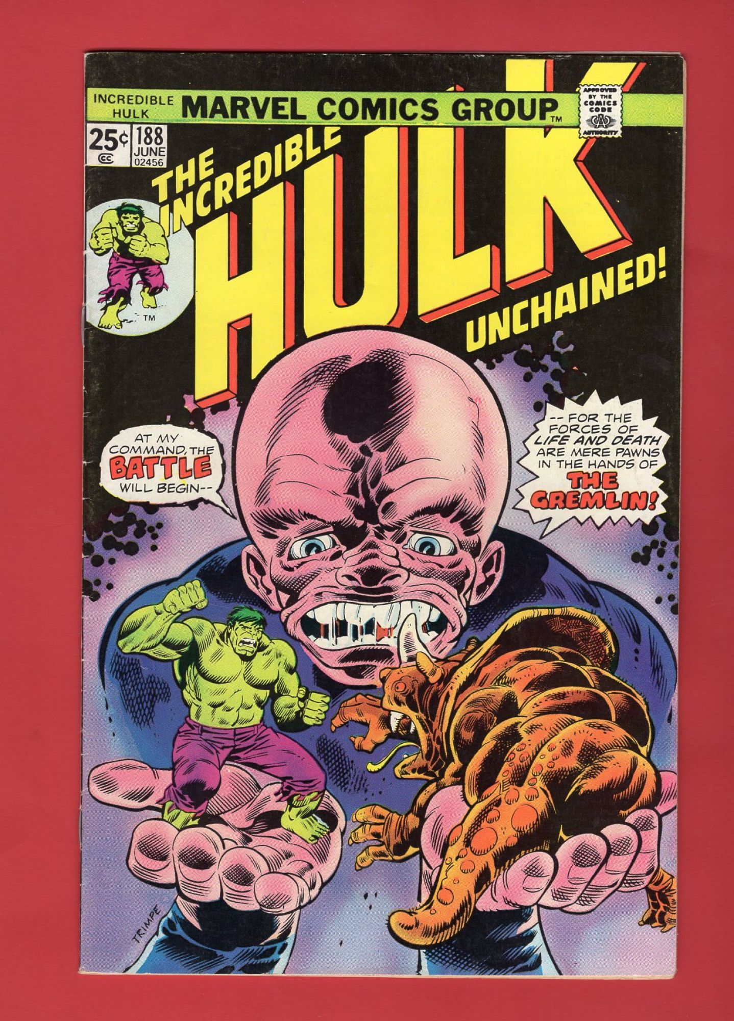 Incredible Hulk #188, Jun 1975, 6.5 FN+