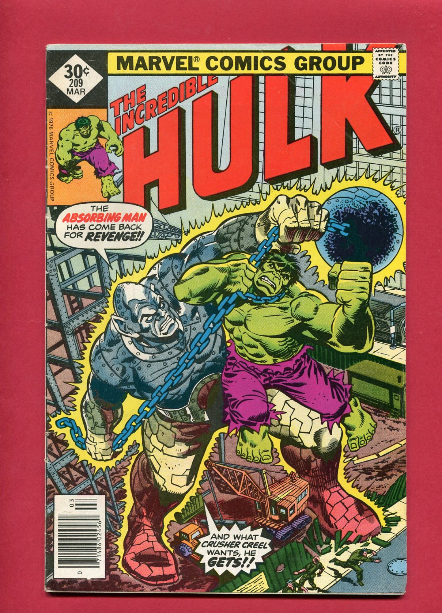 Incredible Hulk #209, Mar 1977, 6.0 FN