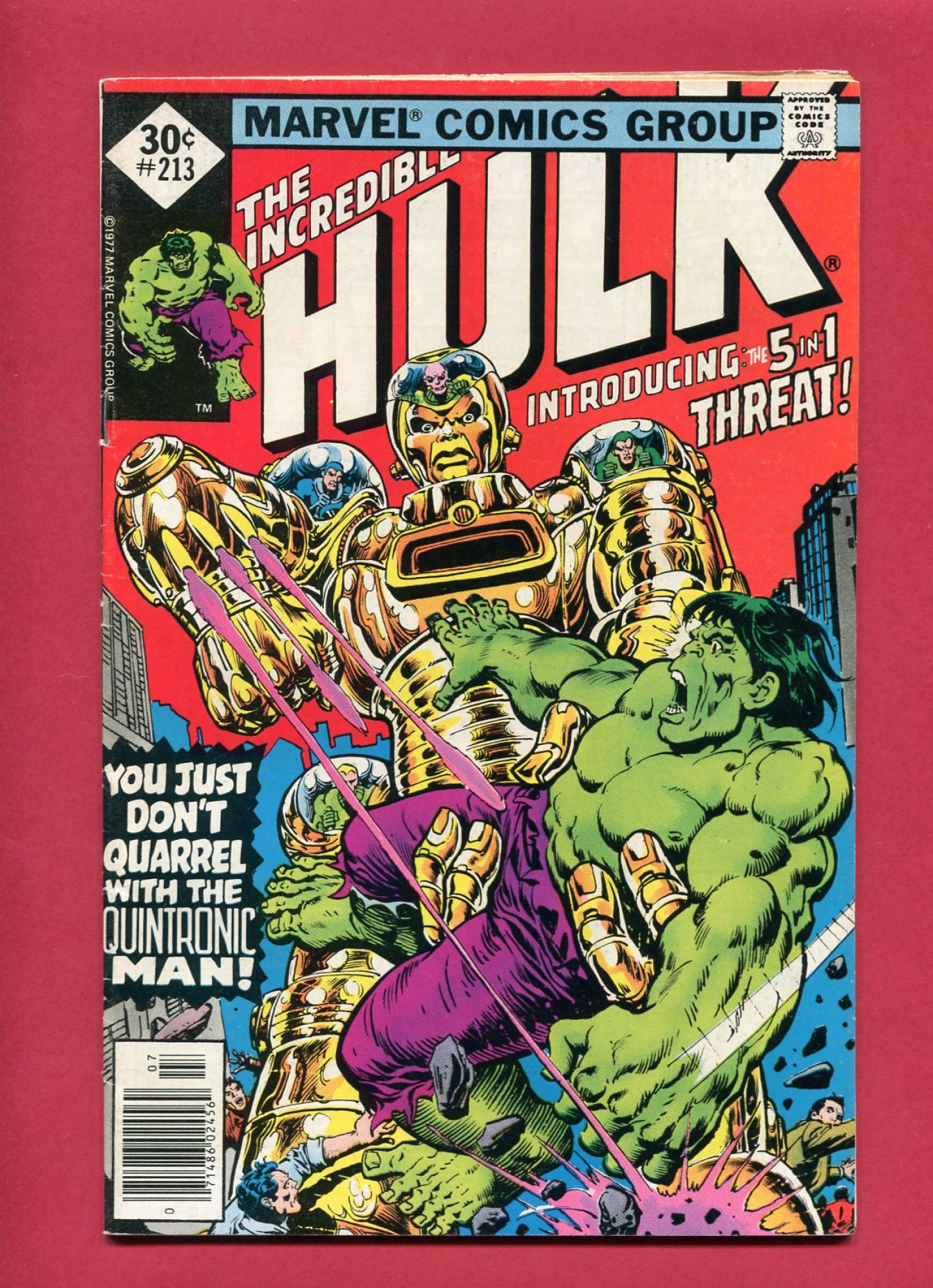 Incredible Hulk #213, Jul 1977, 6.0 FN