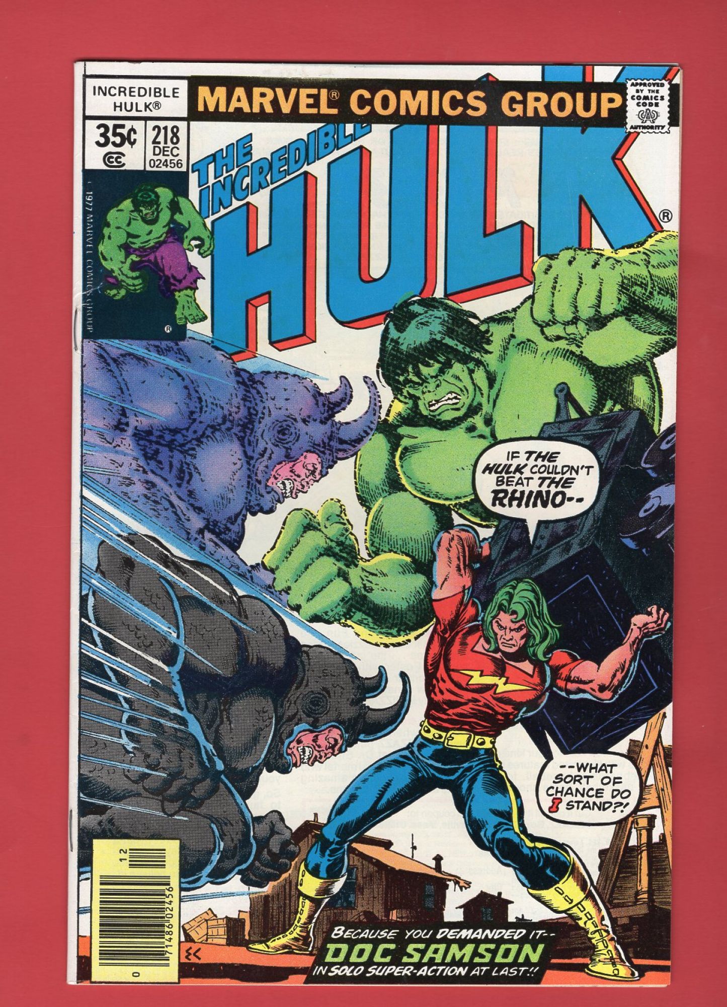 Incredible Hulk #218, Dec 1977, 7.5 VF-