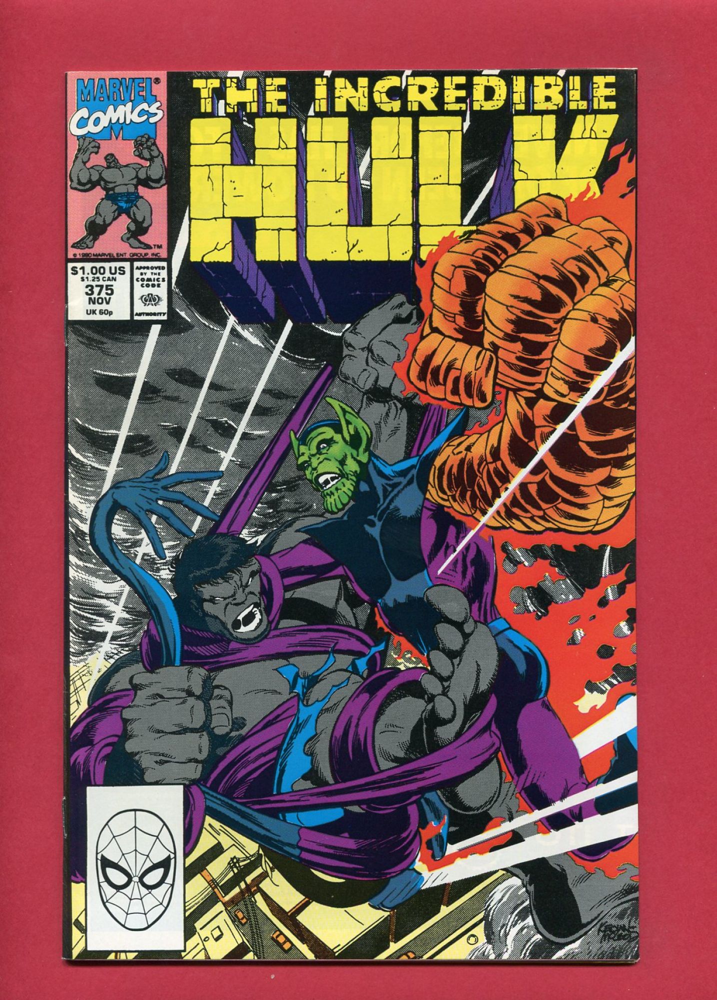 Incredible Hulk #375, Nov 1990, 7.0 FN/VF