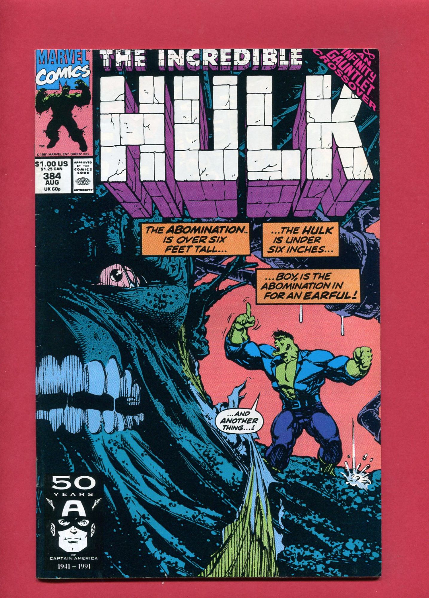 Incredible Hulk #384, Aug 1991, 7.0 FN/VF