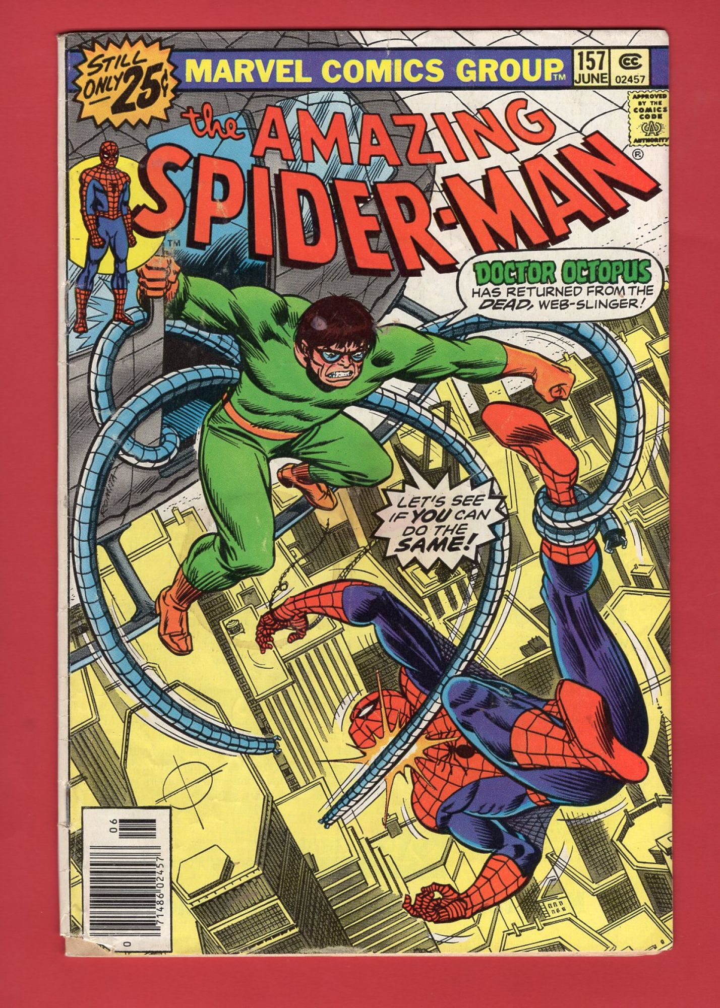 Amazing Spider-Man #157, Jun 1976, 4.0 VG Newsstand