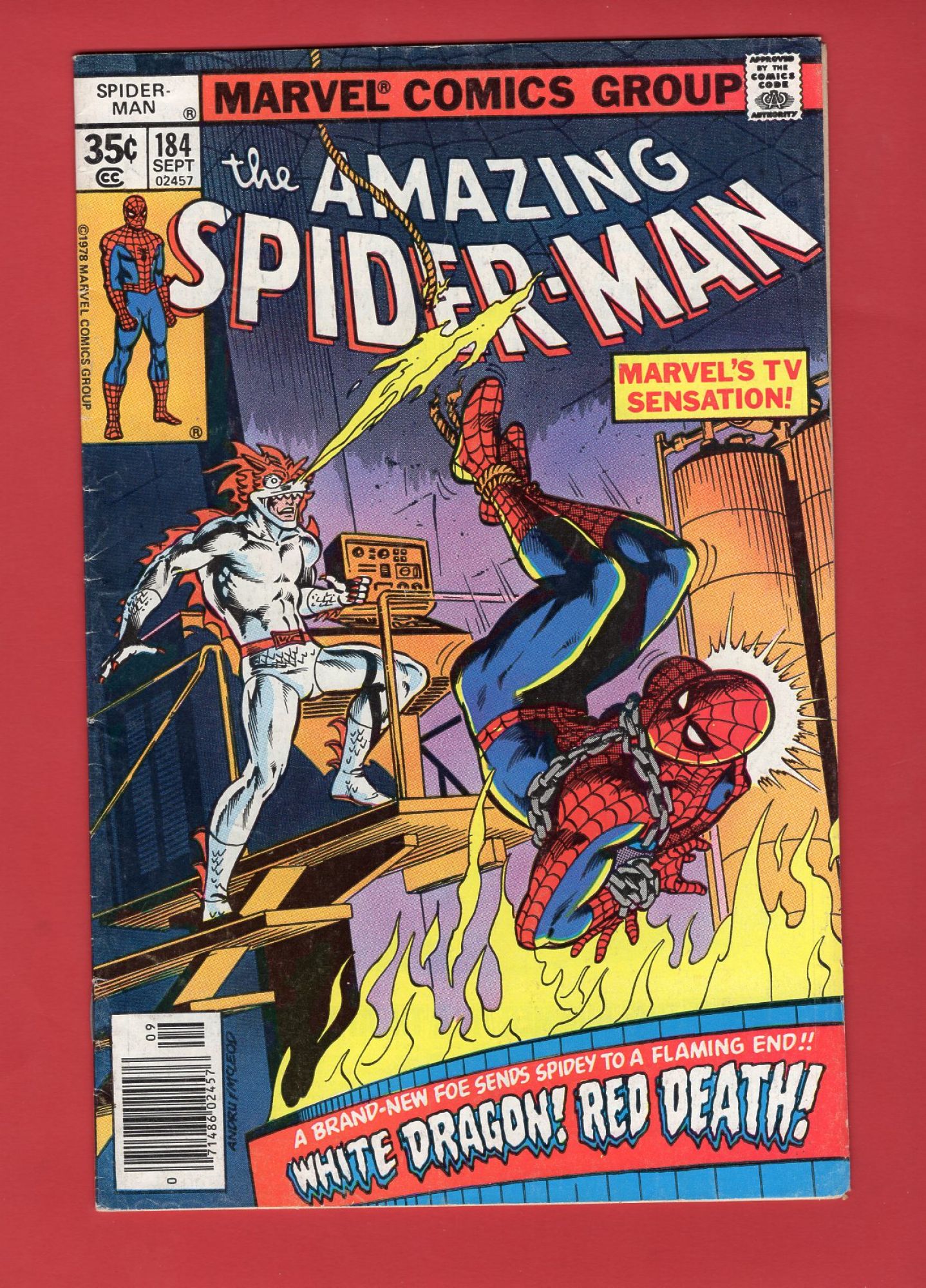 Amazing Spider-Man #184, Sep 1978, 5.0 VG/FN Newsstand