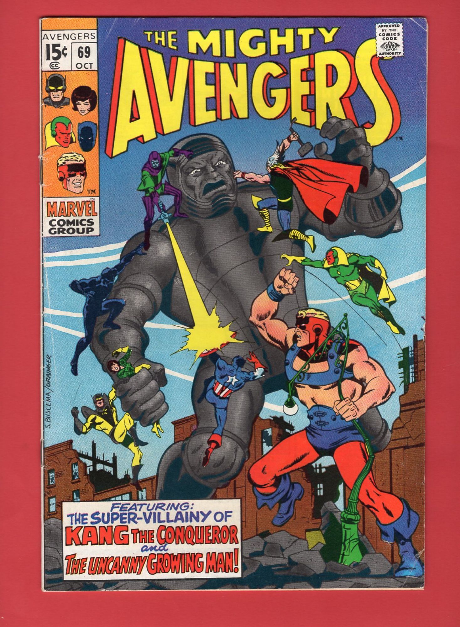 Avengers #69, Oct 1969, 5.0 VG/FN