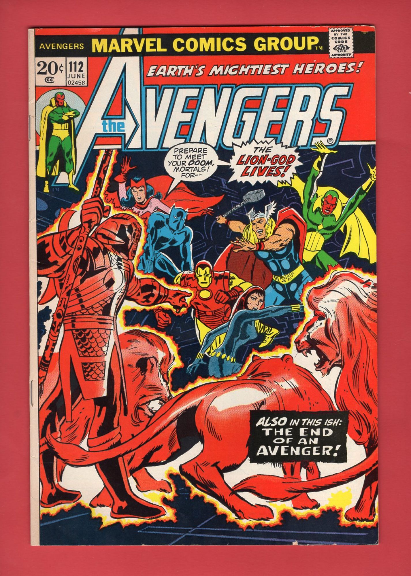 Avengers #112, Jun 1973, 7.5 VF-