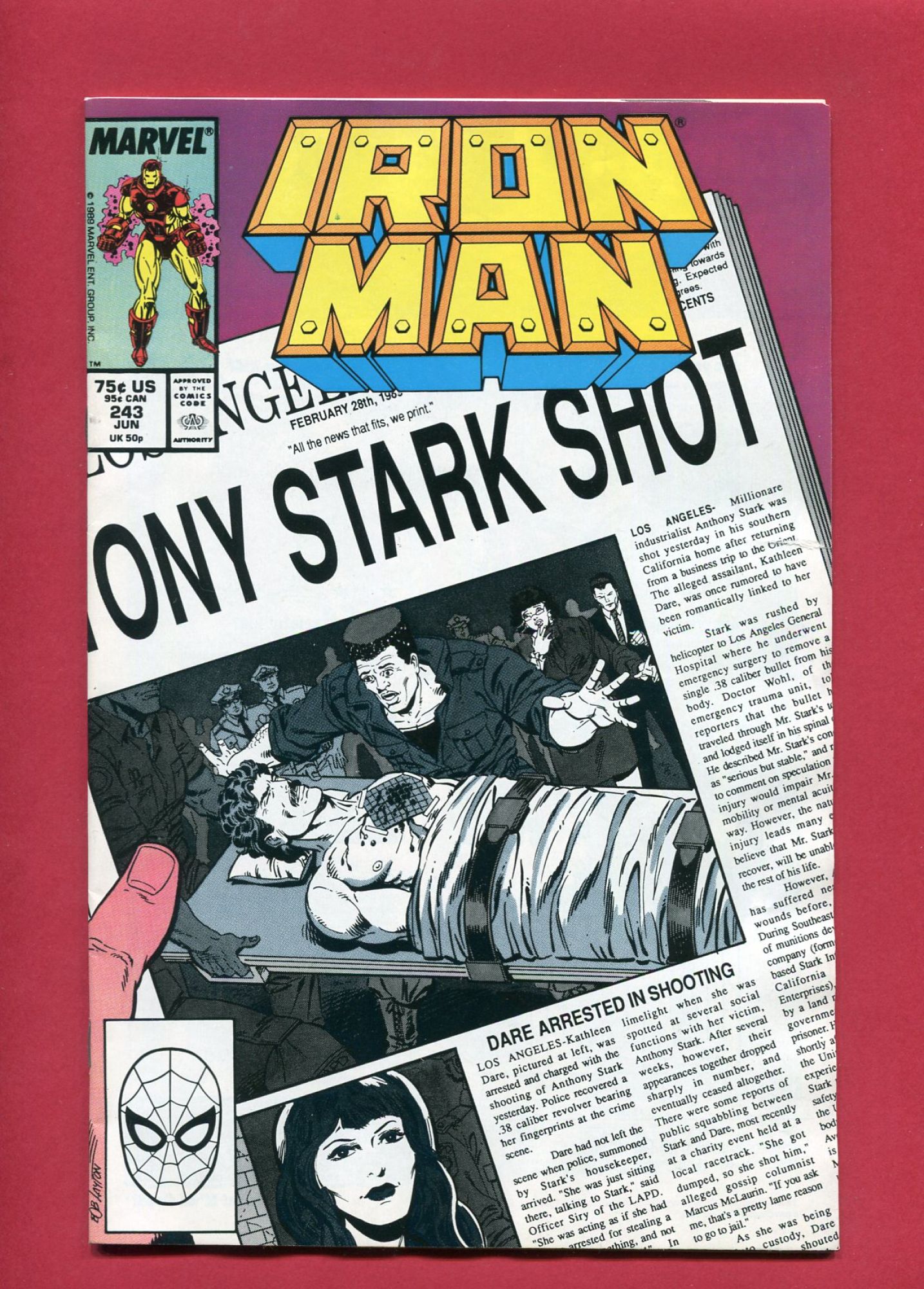 Iron Man #243, Jun 1989, 7.0 FN/VF