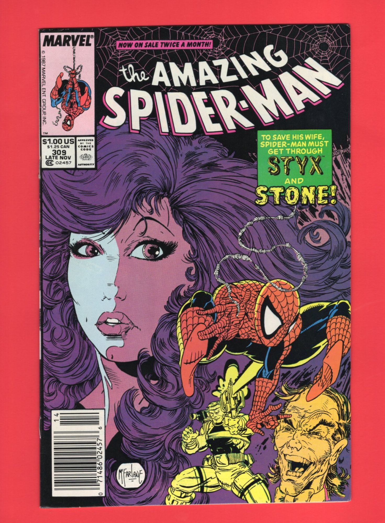 Amazing Spider-Man #309, Nov 1988, 8.5 VF+ Newsstand