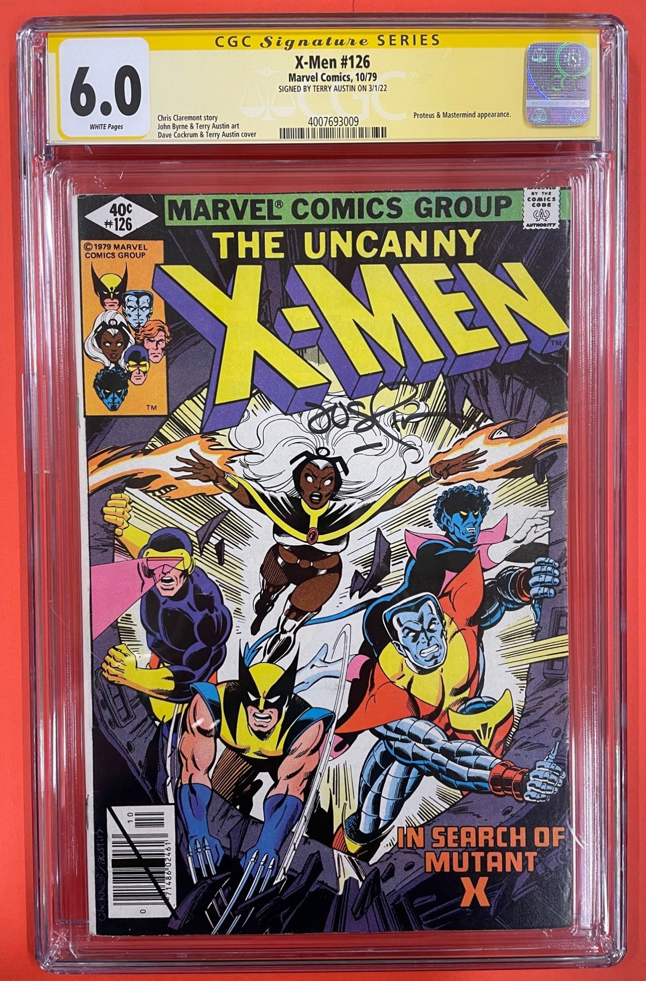 X-Men #126, Oct 1979, 6.0 FN CGC Signed by Terry Austin