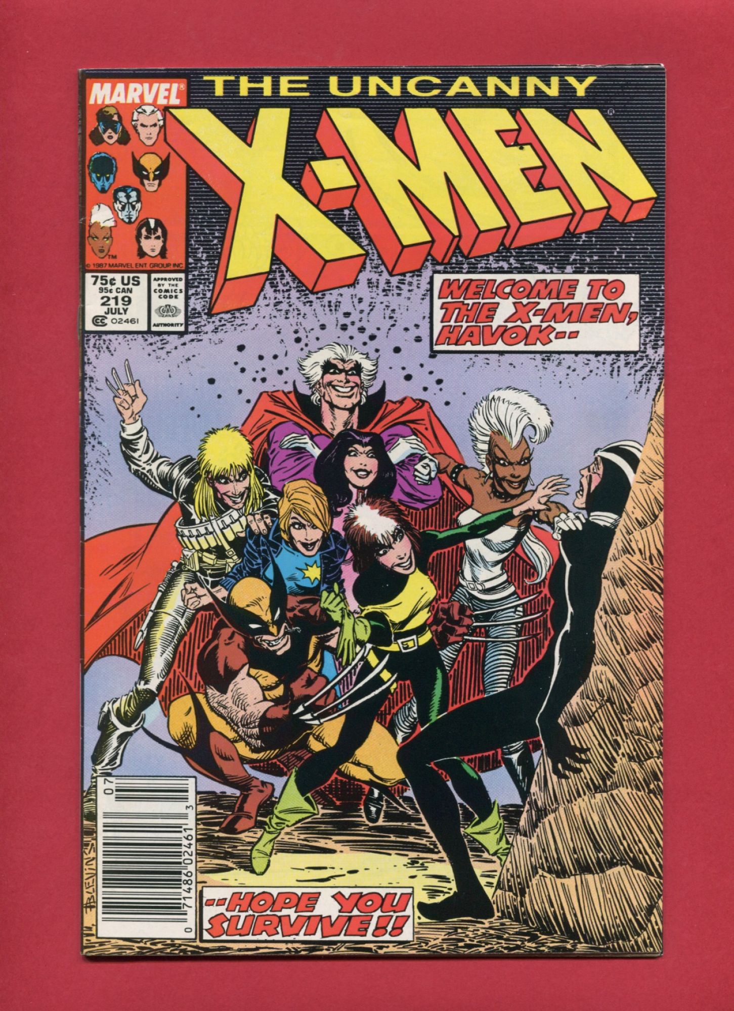 Uncanny X-Men #219, Jul 1987, 7.0 FN/VF