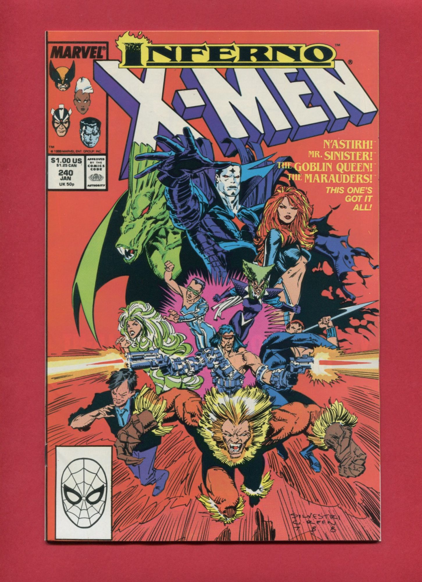 Uncanny X-Men #240, Jan 1989, 9.2 NM-
