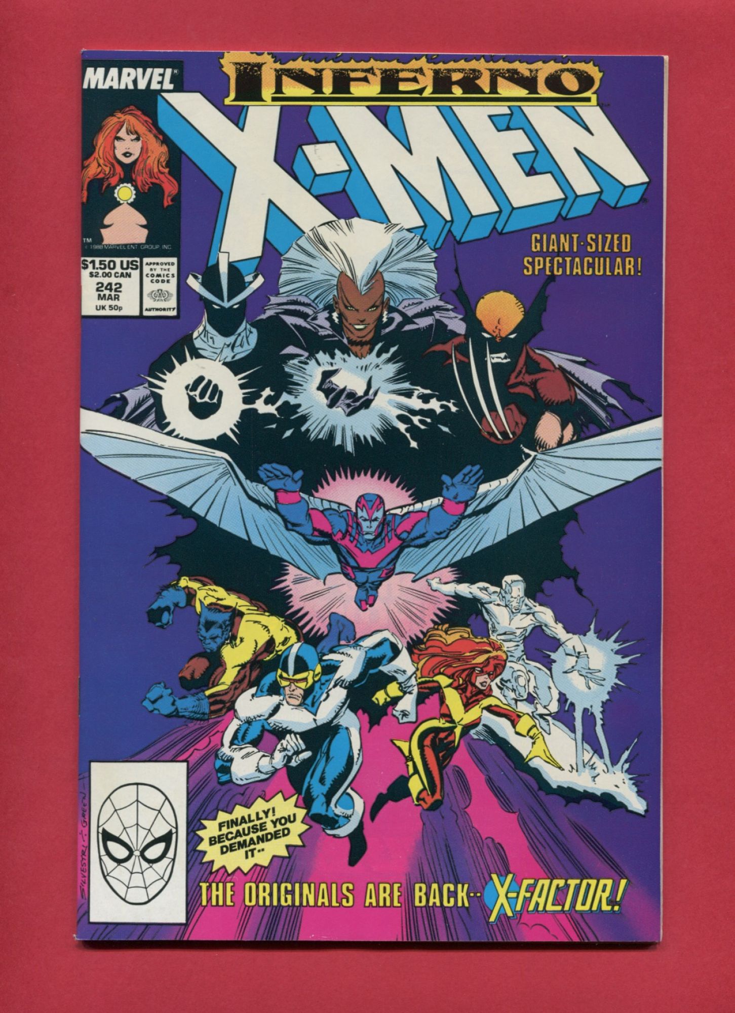 Uncanny X-Men #242, Mar 1989, 9.2 NM-