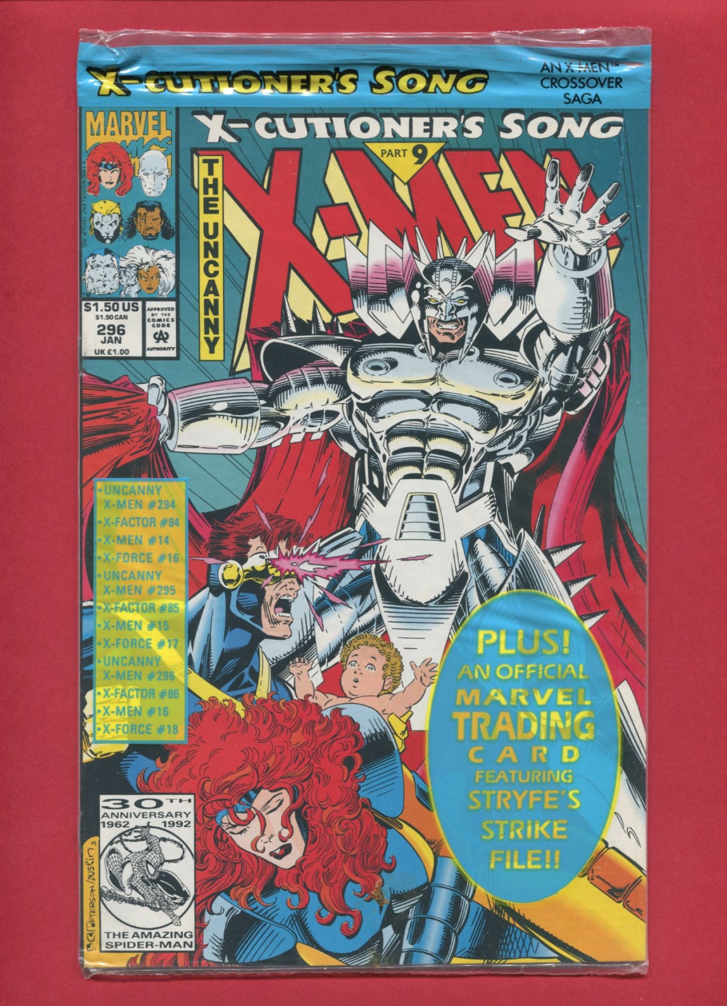 Uncanny X-Men #296, Jan 1993, 9.2 NM-