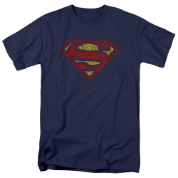 Superman Classic Logo Crackled Design Mens T-Shirt